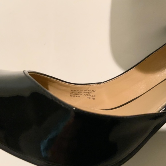 Michael Kors Nathalie Black Patent Leather d'Orsay Pumps Stiletto Heels Shoes 10 - Picture 9 of 11